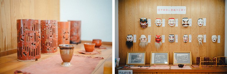 工芸品と備中神楽面