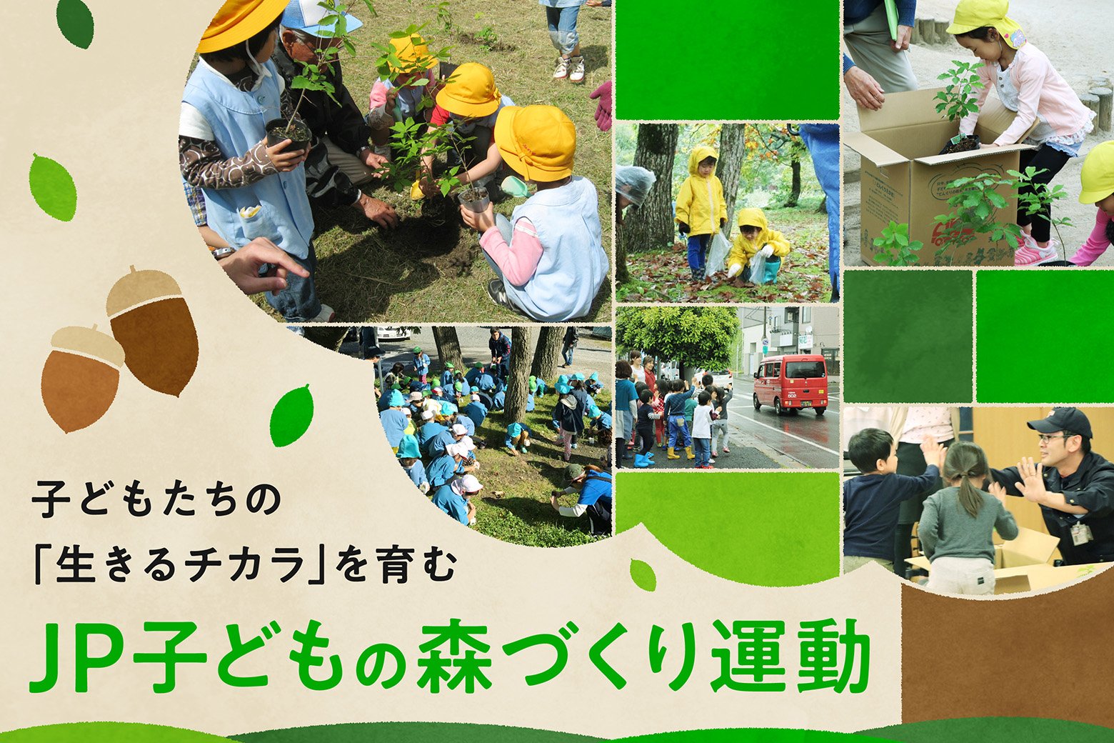 「生きるチカラ」を育む<br>子どもたちの未来のために日本郵政グループが森づくり体験活動を提供